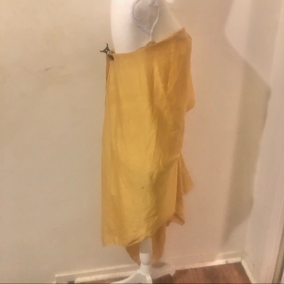 Yellow Silk Max Azaria Strapless Dress - Picture 3 of 7